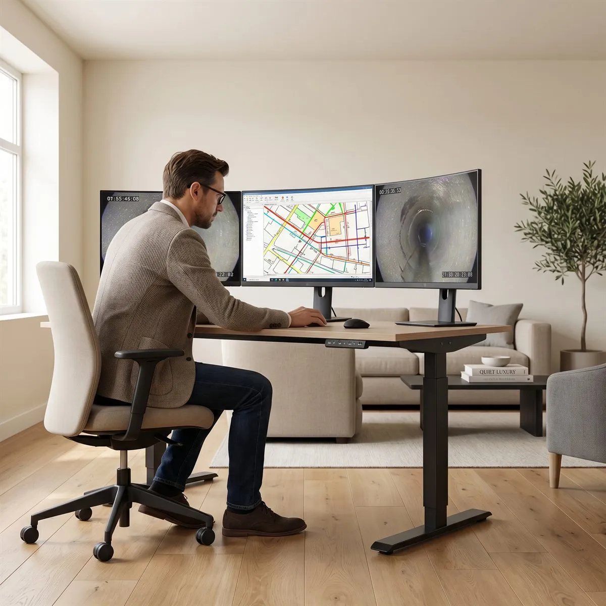 Desk-based review of survey paperwork before arranging specialist drainage checks.