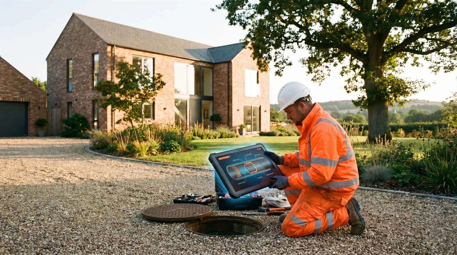 Exterior of a residential property during a pre-purchase drain inspection.